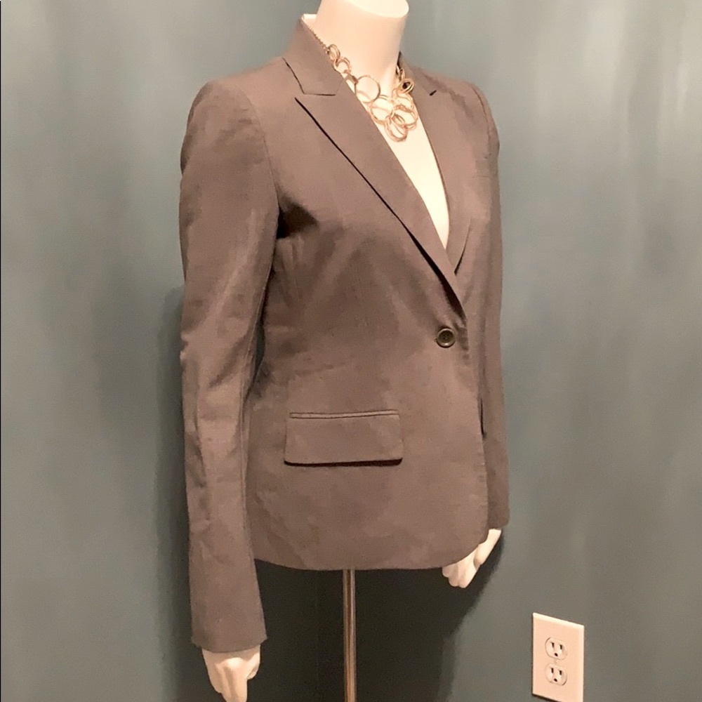 Theory Gray Single Button Blazer Size 6 - image 1